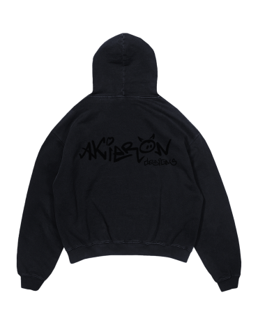 Washed Hoodie "Designs" Black