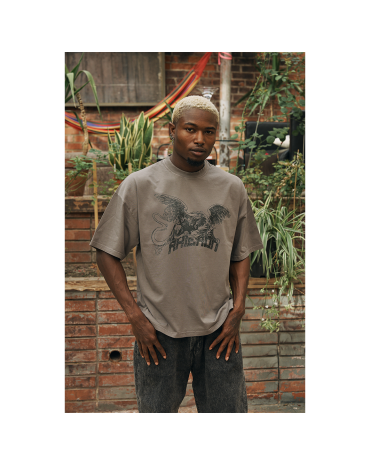 Boxy Tee "Crow" Pigment Grey