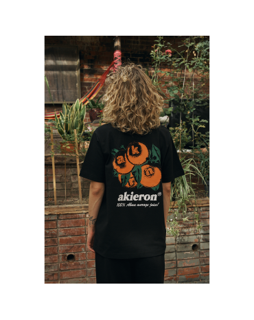 Oversized Tee "Orange" Black
