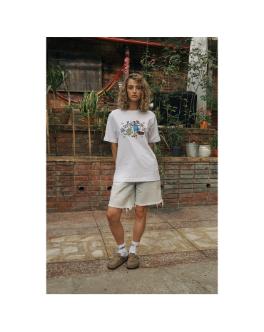Oversized Tee "Rat" White