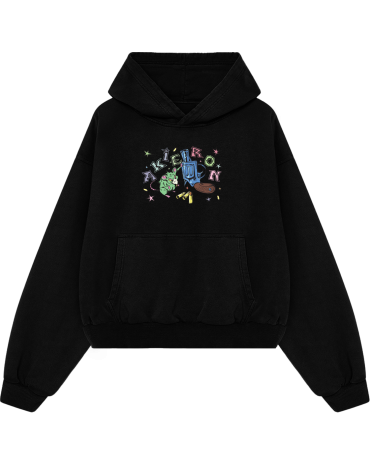 Oversized Hoodie "Rat" Black