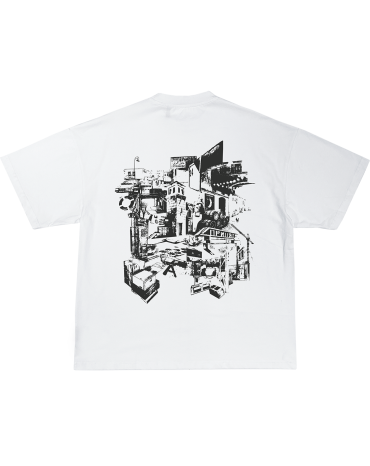 Boxy Tee "Maps" White